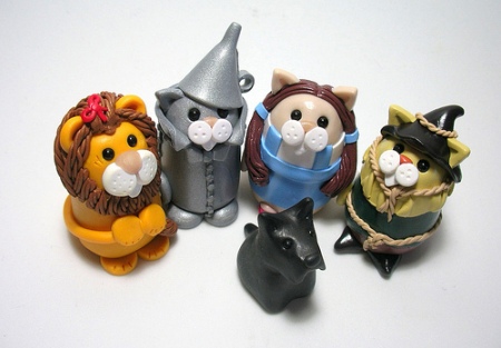 wizard of oz cats polymer clay