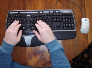 arm positions at keyboard